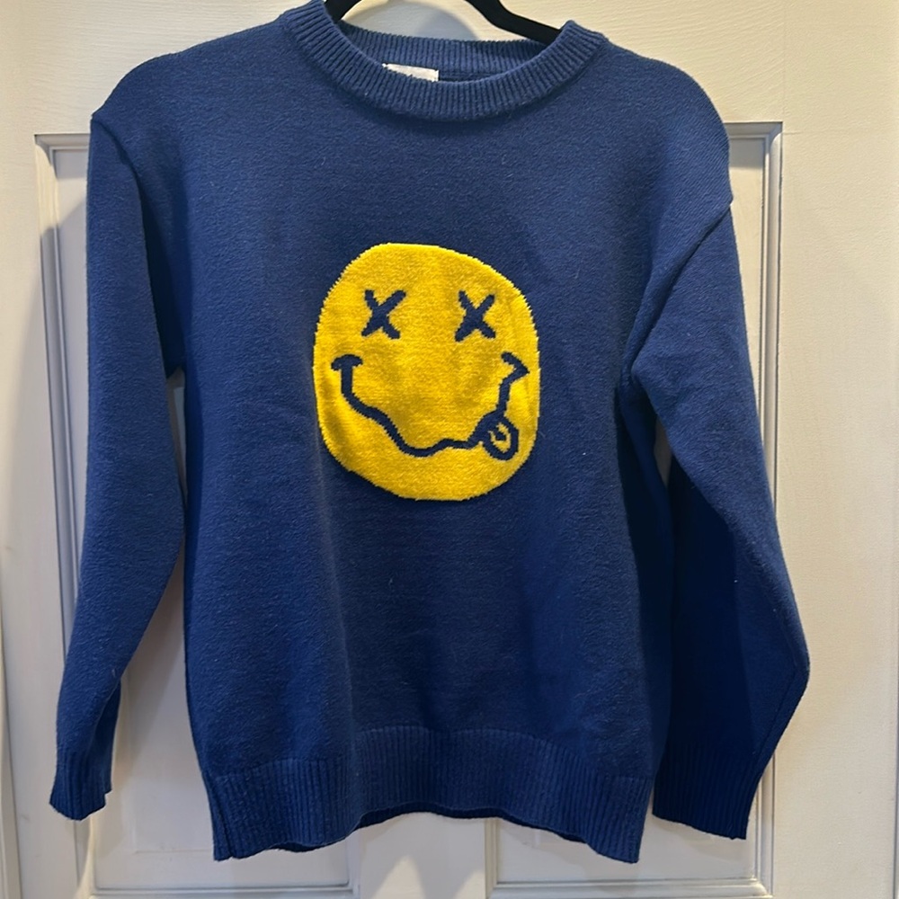 Lola + The Boys PLAYFUL EMOJI SWEATER size 10/12 Medium kids or Teen